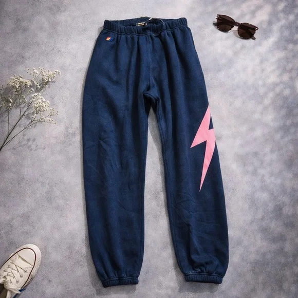 Aviator Nation Bolt Stitch Joggers with Pockets - Picture 1 of 6